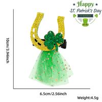 St. Patrick Cartoon Style Cute Exaggerated Four Leaf Clover Gauze Masquerade Party Festival Hairpin sku image 6