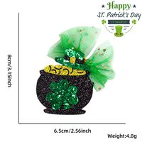 St. Patrick Cartoon Style Cute Exaggerated Four Leaf Clover Gauze Masquerade Party Festival Hairpin sku image 5