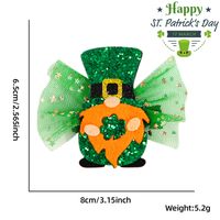 St. Patrick Cartoon Style Cute Exaggerated Four Leaf Clover Gauze Masquerade Party Festival Hairpin sku image 1