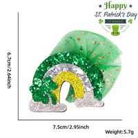 St. Patrick Cartoon Style Cute Exaggerated Four Leaf Clover Gauze Masquerade Party Festival Hairpin sku image 2