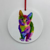 Cute Artistic Cat Arylic Pendant Artificial Decorations sku image 1