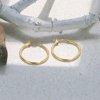 1 Paar Einfacher Stil Klassischer Stil Pendeln Einfarbig Überzug Kupfer 18 Karat Vergoldet Reif Ohrringe main image 7