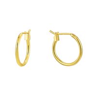 1 Pair Simple Style Classic Style Commute Solid Color Plating Copper 18k Gold Plated Hoop Earrings sku image 2