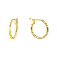 1 Paire Style Simple Style Classique Commuer Couleur Unie Placage Le Cuivre Plaqué Or 18k Boucles D'oreilles Cerceau sku image 2