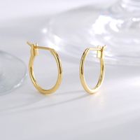 1 Pair Simple Style Classic Style Commute Solid Color Plating Copper 18k Gold Plated Hoop Earrings main image 5