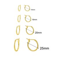 1 Pair Simple Style Classic Style Commute Solid Color Plating Copper 18k Gold Plated Hoop Earrings main image 9