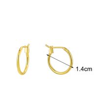 1 Paar Einfacher Stil Klassischer Stil Pendeln Einfarbig Überzug Kupfer 18 Karat Vergoldet Reif Ohrringe main image 3