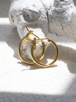 1 Pair Simple Style Classic Style Commute Solid Color Plating Copper 18k Gold Plated Hoop Earrings main image 2