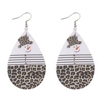 1 Pair Casual Classic Style Water Droplets Snowman Pu Leather Drop Earrings main image 2