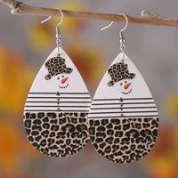 1 Pair Casual Classic Style Water Droplets Snowman Pu Leather Drop Earrings main image 6