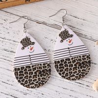 1 Pair Casual Classic Style Water Droplets Snowman Pu Leather Drop Earrings main image 4
