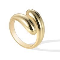 Einfacher Stil Klassischer Stil Pendeln Einfarbig Kupfer 18 Karat Vergoldet Rosengoldbeschichtet Weißgold Plattiert Offener Ring In Masse sku image 1