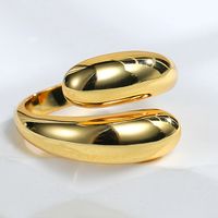 Einfacher Stil Klassischer Stil Pendeln Einfarbig Kupfer 18 Karat Vergoldet Rosengoldbeschichtet Weißgold Plattiert Offener Ring In Masse main image 1