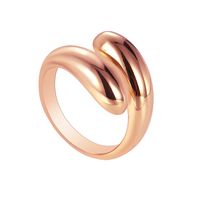 Einfacher Stil Klassischer Stil Pendeln Einfarbig Kupfer 18 Karat Vergoldet Rosengoldbeschichtet Weißgold Plattiert Offener Ring In Masse sku image 2