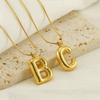 Stainless Steel 18K Gold Plated Casual Classic Style Polishing Plating Letter Titanium Steel Pendant Necklace main image 7