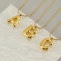 Stainless Steel 18K Gold Plated Casual Classic Style Polishing Plating Letter Titanium Steel Pendant Necklace main image 6