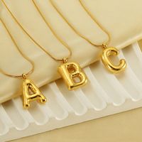 Stainless Steel 18K Gold Plated Casual Classic Style Polishing Plating Letter Titanium Steel Pendant Necklace main image 5