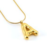 Stainless Steel 18K Gold Plated Casual Classic Style Polishing Plating Letter Titanium Steel Pendant Necklace main image 3