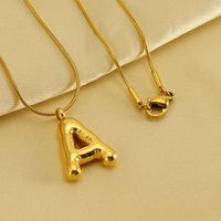 Stainless Steel 18K Gold Plated Casual Classic Style Polishing Plating Letter Titanium Steel Pendant Necklace main image 4