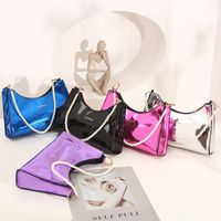 Women's All Seasons Pvc Solid Color Vintage Style Pearls Square Zipper Underarm Bag main image 1
