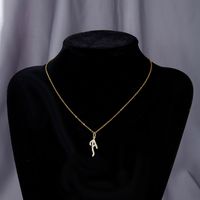 Casual Letter Stainless Steel Copper Plating 18k Gold Plated Pendant Necklace main image 7