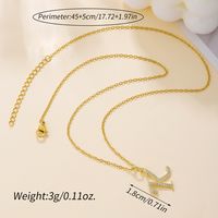 Casual Letter Stainless Steel Copper Plating 18k Gold Plated Pendant Necklace main image 8