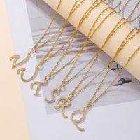 Casual Letter Stainless Steel Copper Plating 18k Gold Plated Pendant Necklace main image 9