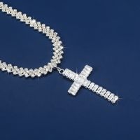 Elegant Lady Cross Silver Plated Zircon Alloy Wholesale Pendant Necklace main image 4
