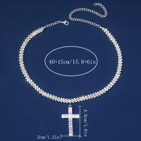 Elegant Lady Cross Silver Plated Zircon Alloy Wholesale Pendant Necklace main image 3