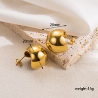 1 Pair Vintage Style Formal Simple Style Solid Color Plating Stainless Steel 18k Gold Plated Ear Studs sku image 2