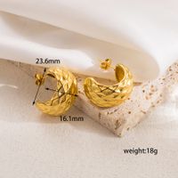 1 Pair Vintage Style Formal Simple Style Solid Color Plating Stainless Steel 18k Gold Plated Ear Studs sku image 4