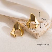1 Pair Vintage Style Formal Simple Style Solid Color Plating Stainless Steel 18k Gold Plated Ear Studs sku image 1