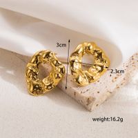 1 Pair Vintage Style Formal Simple Style Solid Color Plating Stainless Steel 18k Gold Plated Ear Studs sku image 6