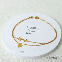 Casual Simple Style Four Leaf Clover Titanium Steel Layered Plating 18k Gold Plated Women's Anklet main image 2