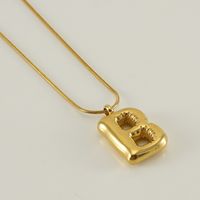 Stainless Steel 18K Gold Plated Casual Classic Style Polishing Plating Letter Titanium Steel Pendant Necklace sku image 2