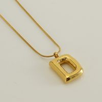 Stainless Steel 18K Gold Plated Casual Classic Style Polishing Plating Letter Titanium Steel Pendant Necklace sku image 4