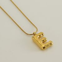 Stainless Steel 18K Gold Plated Casual Classic Style Polishing Plating Letter Titanium Steel Pendant Necklace sku image 21