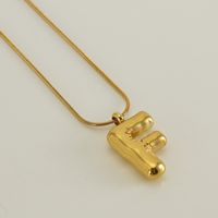 Stainless Steel 18K Gold Plated Casual Classic Style Polishing Plating Letter Titanium Steel Pendant Necklace sku image 5