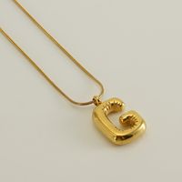 Stainless Steel 18K Gold Plated Casual Classic Style Polishing Plating Letter Titanium Steel Pendant Necklace sku image 6