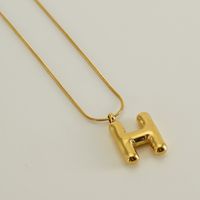 Stainless Steel 18K Gold Plated Casual Classic Style Polishing Plating Letter Titanium Steel Pendant Necklace sku image 7