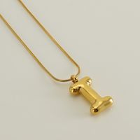Stainless Steel 18K Gold Plated Casual Classic Style Polishing Plating Letter Titanium Steel Pendant Necklace sku image 8