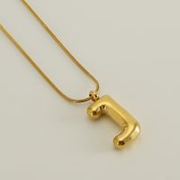 Stainless Steel 18K Gold Plated Casual Classic Style Polishing Plating Letter Titanium Steel Pendant Necklace sku image 9