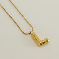Stainless Steel 18K Gold Plated Casual Classic Style Polishing Plating Letter Titanium Steel Pendant Necklace sku image 11