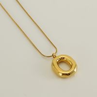 Stainless Steel 18K Gold Plated Casual Classic Style Polishing Plating Letter Titanium Steel Pendant Necklace sku image 22
