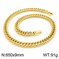 Hip-Hop Retro Solid Color Titanium Steel Plating 18K Gold Plated Men's Necklace sku image 20