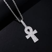 Hip-Hop Retro Vintage Style Cross 304 Stainless Steel Copper Irregular Plating Inlay Zircon Men's Necklace Pendant main image 5