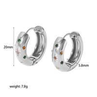 1 Pair Vintage Style Hexagram Polishing Plating Inlay 304 Stainless Steel Zircon Hoop Earrings main image 4