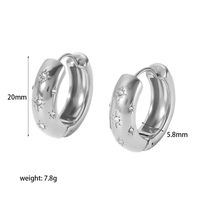 1 Pair Vintage Style Hexagram Polishing Plating Inlay 304 Stainless Steel Zircon Hoop Earrings main image 3