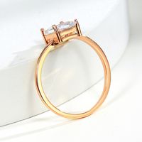 Basic Simple Style Classic Style Geometric Copper Plating Inlay Zircon 18k Gold Plated Rose Gold Plated White Gold Plated Rings main image 3
