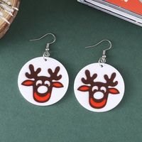 1 Pair Cute Christmas Christmas Tree Snowman Elk Arylic Drop Earrings sku image 2